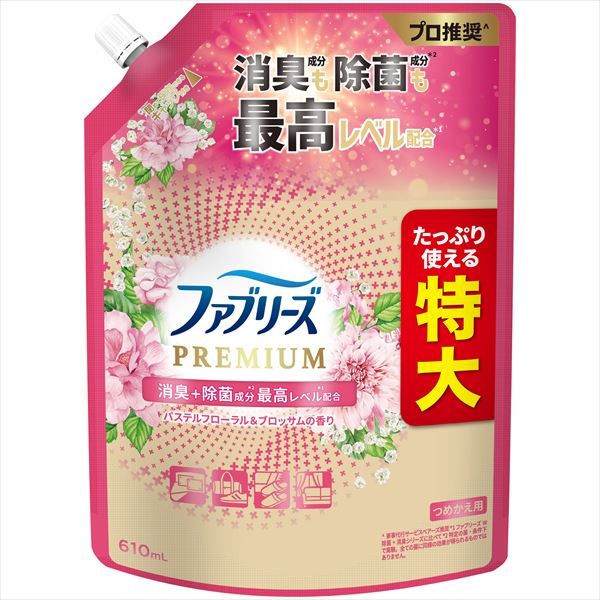 まとめ買い-12点セット ファブリーズＷ除菌＋消臭プレミアムパステルフローラル＆ブロッサムの香りつめかえ特大サイズ