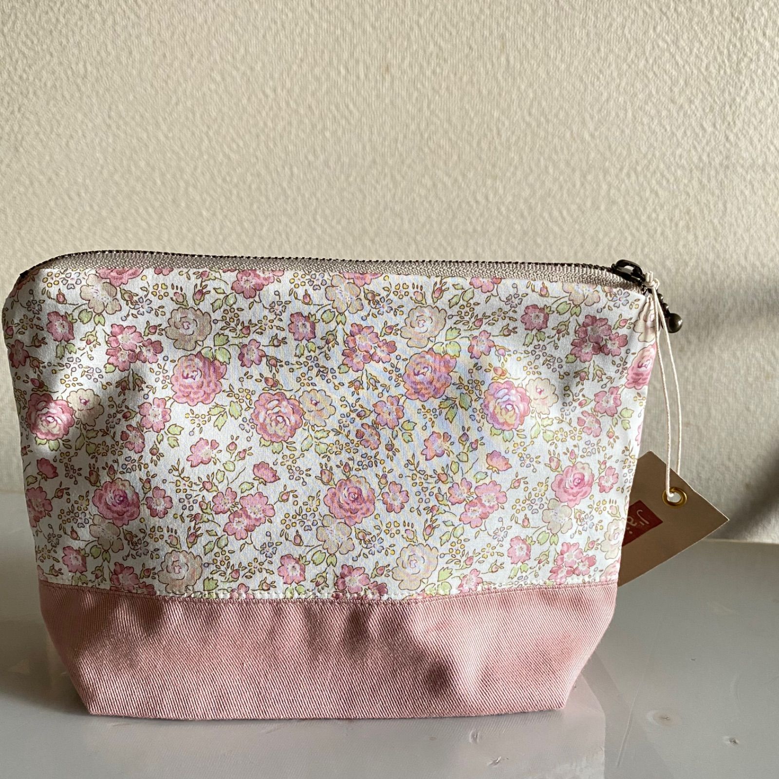 C＆S限定カラーリバティフェリシテピンクベージュ×くすみピンクポーチ  