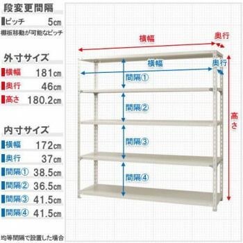 間口1800×奥行450×高さ1800mm ホワイト