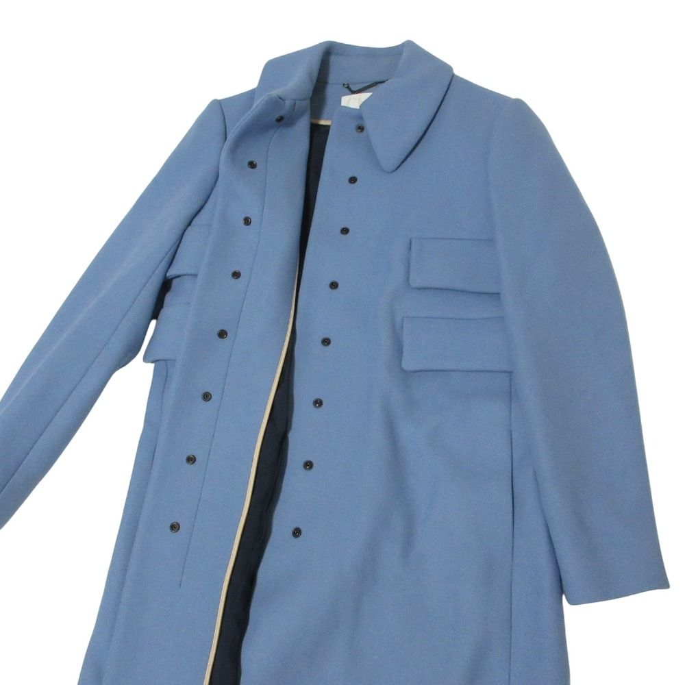 良品 Chloe クロエ ウールメルトン ロングステンカラーコート 36
