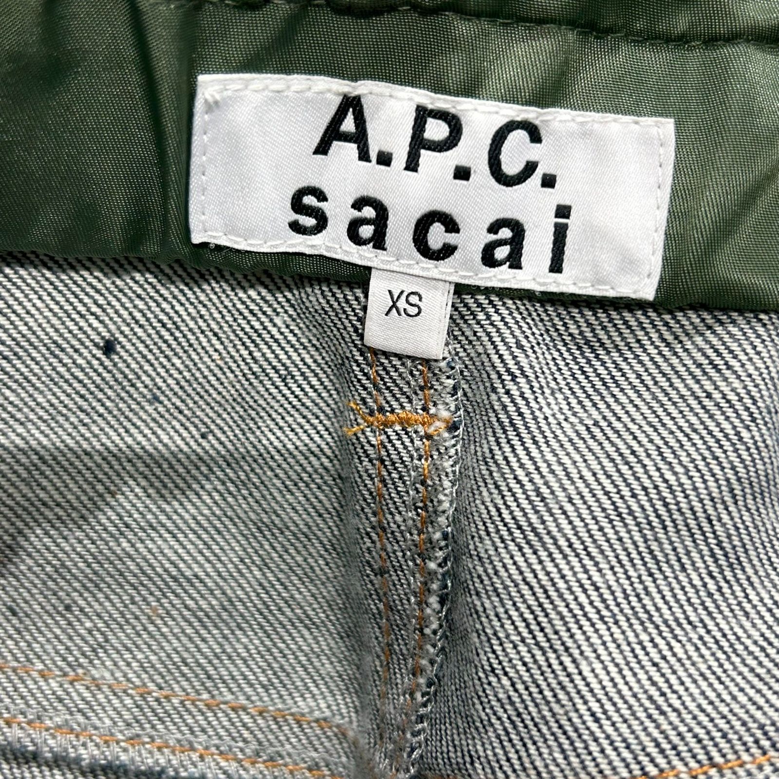 APC×Sacai 切替えデニム パンツ XS アーペーセー×サカイ - メルカリ