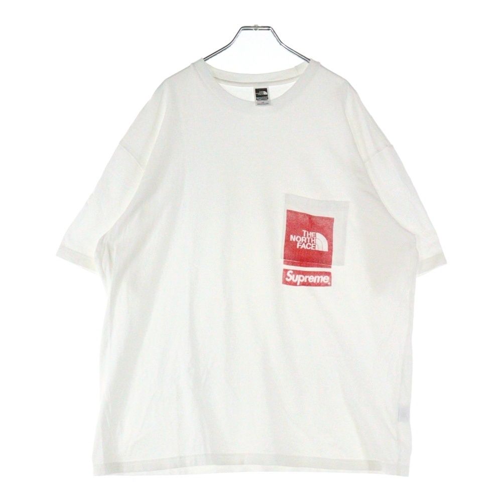 SUPREME シュプリーム 23SS ×THE NORTH FACE Printed Pocket Tee ザ ノースフェイス ポケット ロゴプリント 半袖Tシャツカットソー ホワイト NT02309I