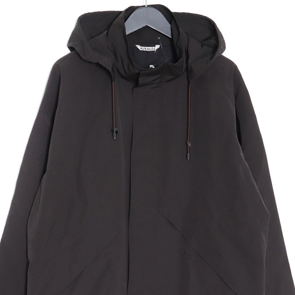 AURALEE WASHI POLYESTER HIGH DENSITY CLOTH HOODED ZIP BLOUSON