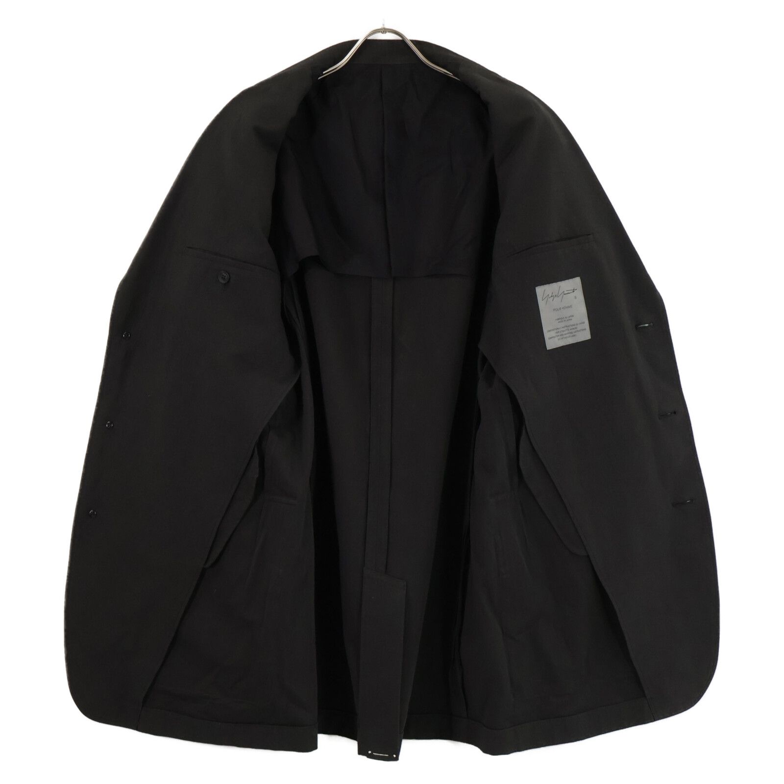 美品 13SS⭐️ヨウジヤマモトプールオム ダブルラペル コットンベスト 3 黒 美品 13SS⭐️ヨウジヤマモトプールオム ダブルラペル コットン