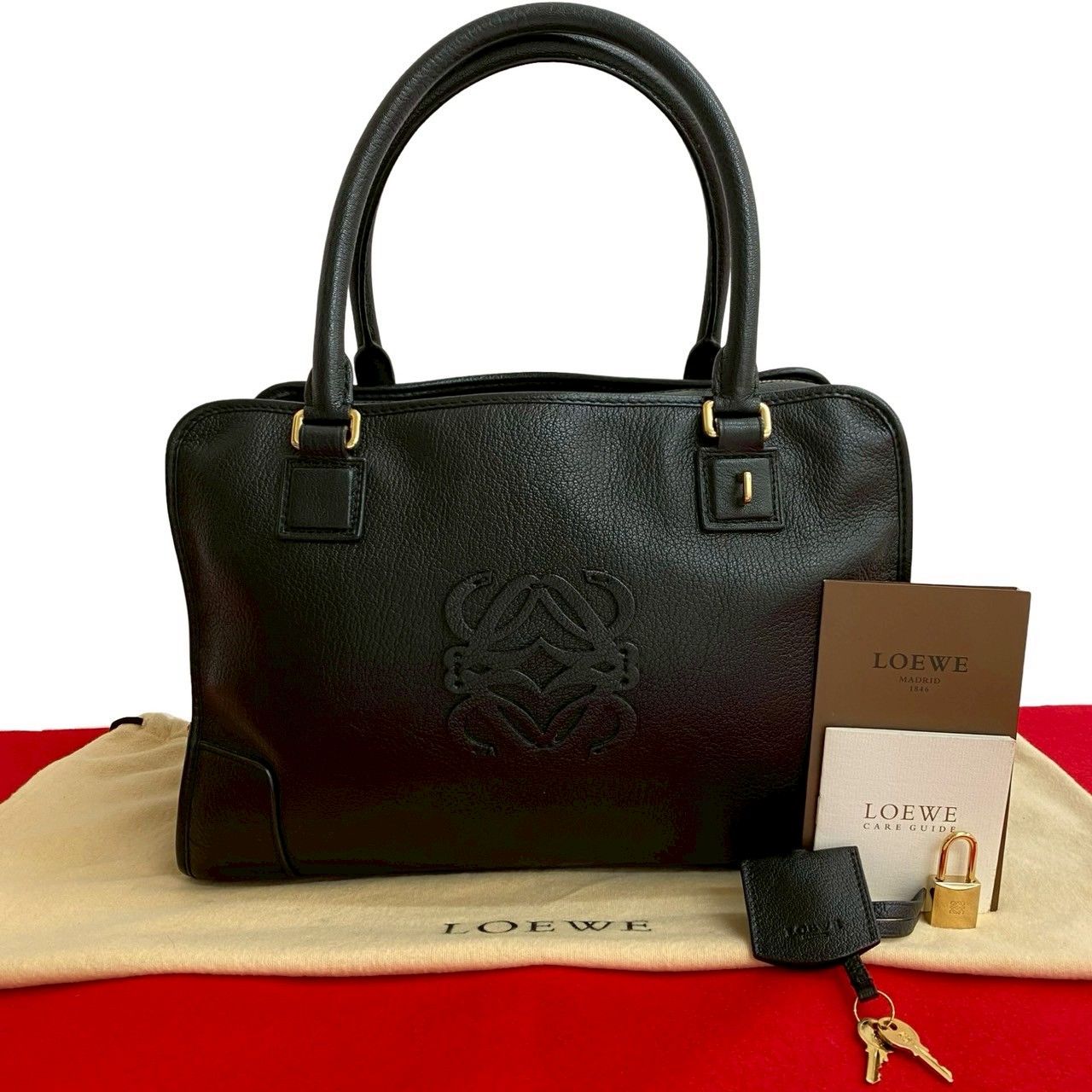 美品 袋付 LOEWE ロエベ アマソナ 36 ハンドバッグ ボストンバッグ 