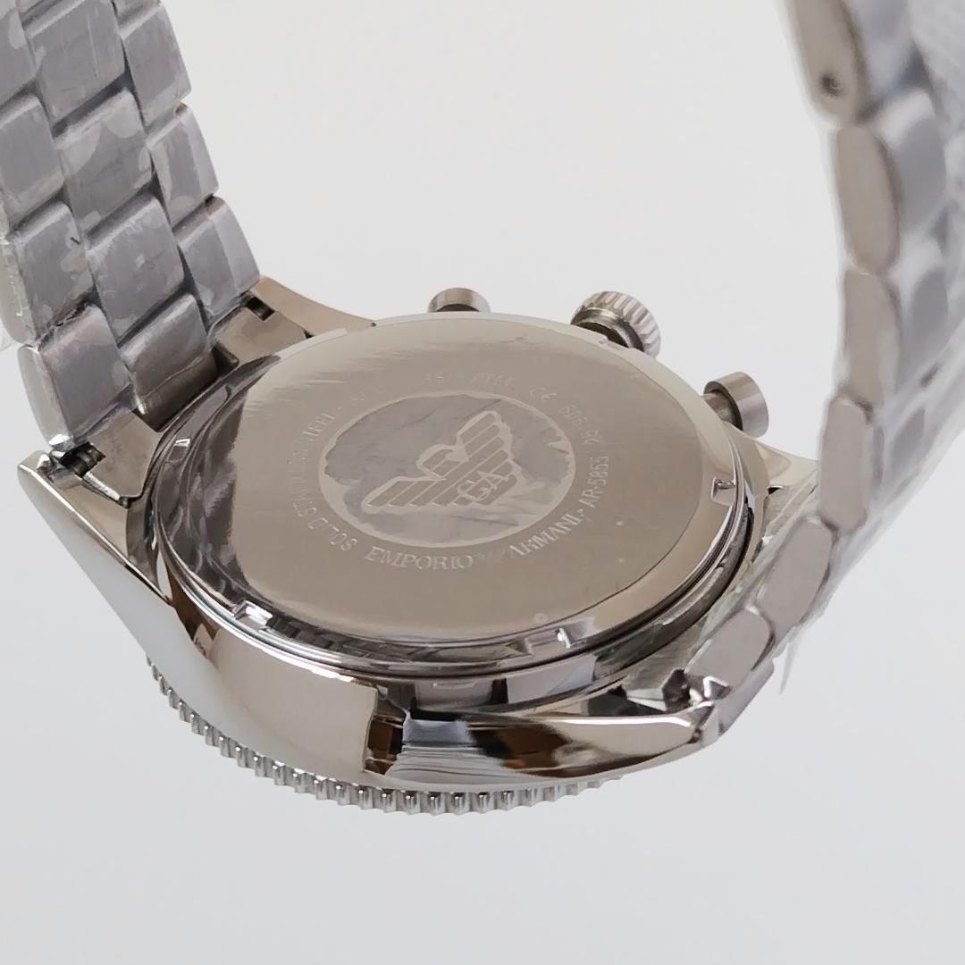 シルバー/ブラック新品エンポリオ・アルマーニきれいメンズ腕時計40