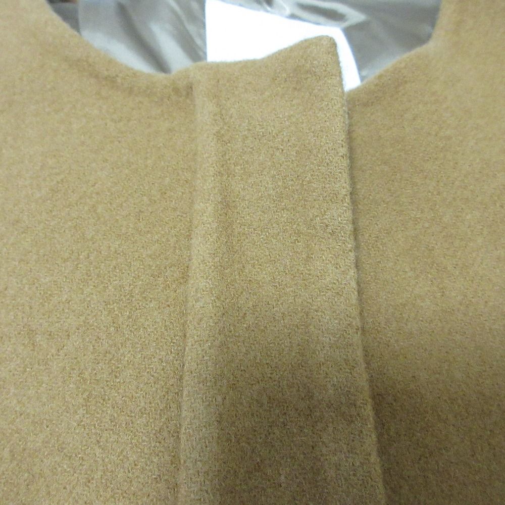 美品 ebure エブール ウール 比翼ボタン サイドスリット ノーカラー  