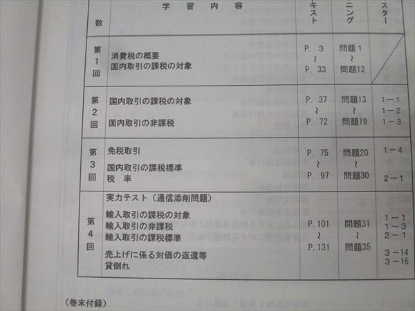 TAC 税理士講座 基礎マスター・速修コース 消費税法 基本テキスト/トレーニング No.1〜4 2022年合格目標 計8冊 073R4D TAC 税理士講座 基礎マスター・速修コース 消費税法 基本