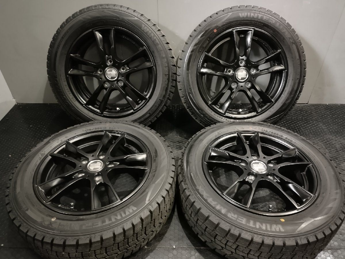 タイヤ走行短め【DUNLOP WM02 175/65R15】スタッドレス【ケレナーズスポーツ 15インチ 5.5J5HPCD112+46】ブラック MINI/F56/F55等 (KTL028)