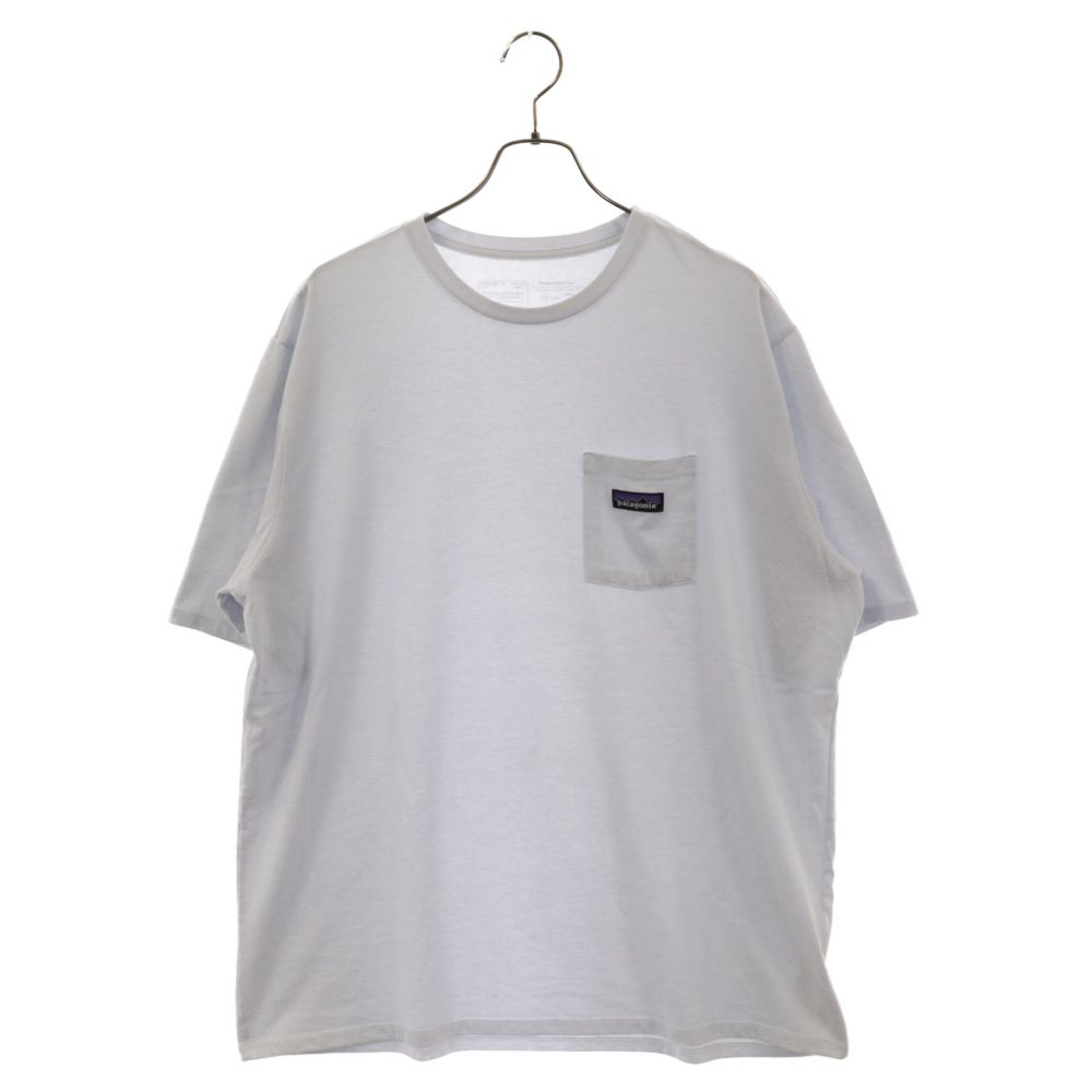 PATAGONIA (パタゴニア) 21SS ワンポイントロゴラベル ポケット半袖Tシャツ カットソー ライトブルー 37406SP21