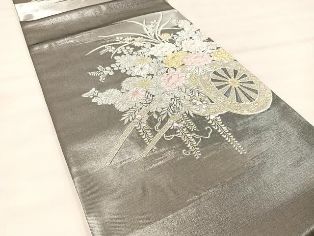 ♦︎ 〓Turbo〓様御専用ページ　袋帯　ユーズド　美品 平和屋着物◎六通柄袋帯 唐織 花車文 金銀糸 正絹 逸品 未使用