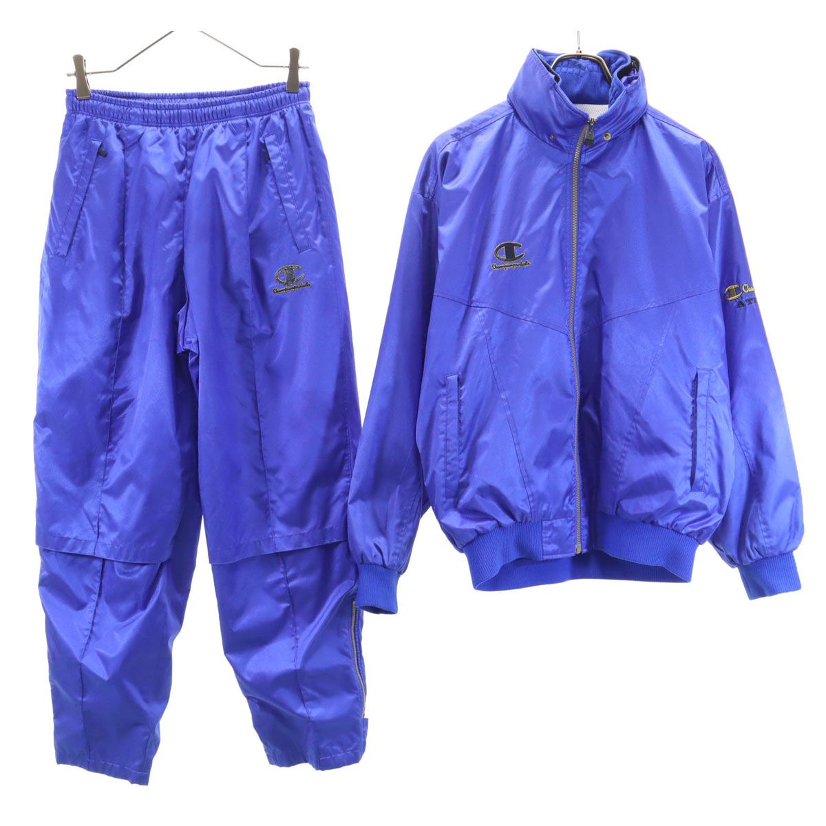Champion チャンピオン 80s 90s オールド トレーニング ジャケット 上下 セットアップ M ブルー メンズ 古着
