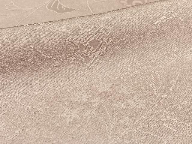 平和屋着物○上質な色無地 作家物 花唐草地紋 鴇浅葱色