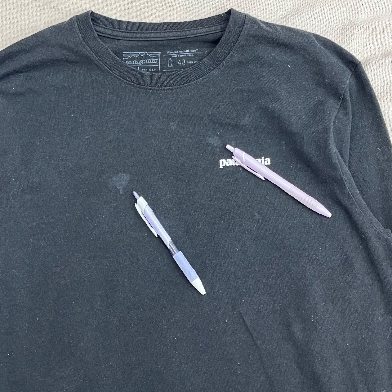 patagonia パタゴニア ロング Tシャツ 長袖 ロゴ M ブラック 黒 