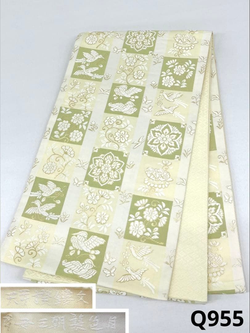 唐織 平安王朝襲色目 全通 袋帯 鳥 天平揆鏤文 金糸 正絹 - メルカリ