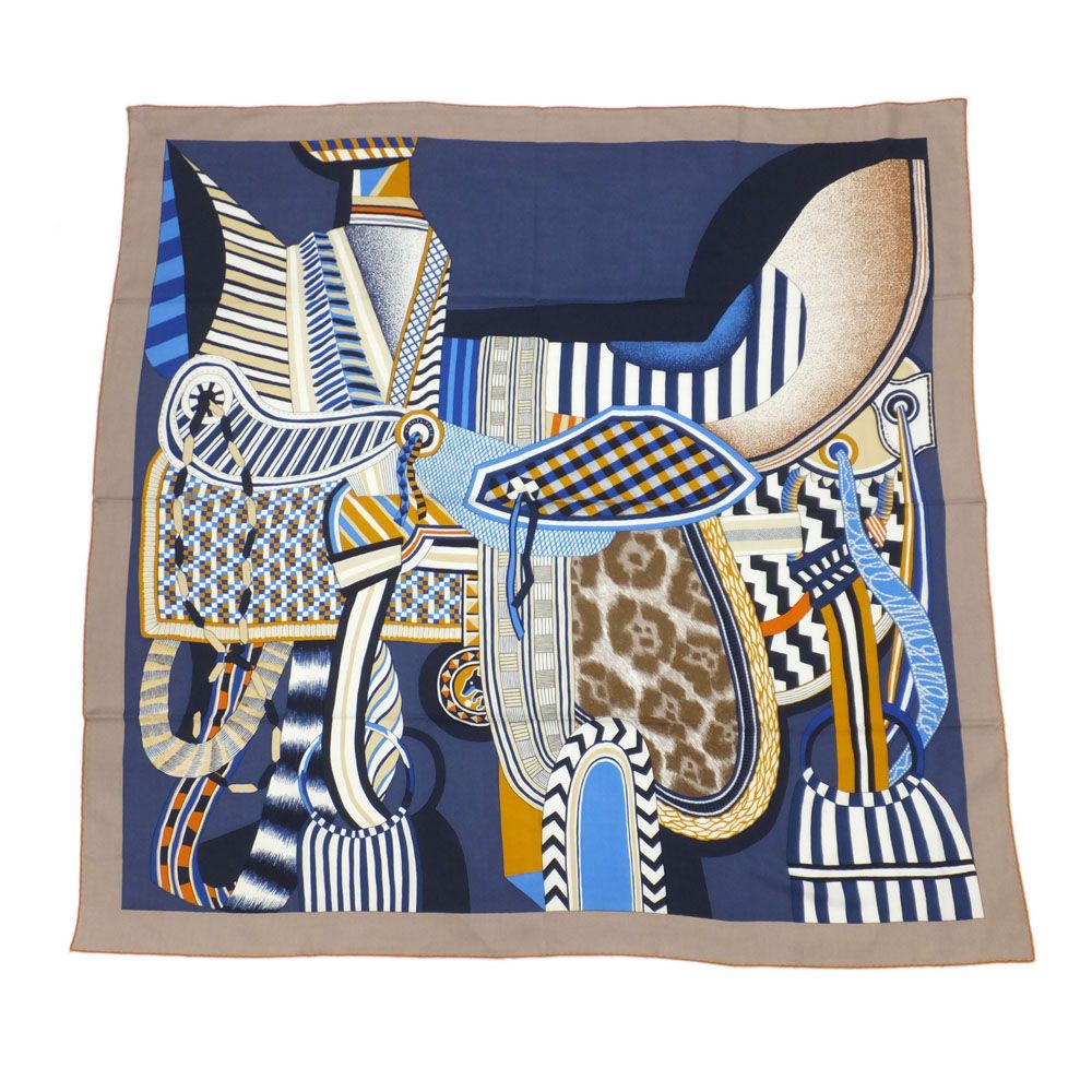 天白】エルメス カレ140 カレジェアン 空想の鞍 LA SELLE IMAGINAIRE