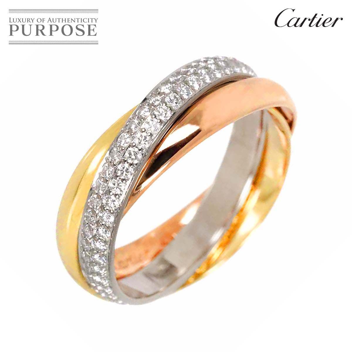 カルティエ Cartier トリニティ スモール SM #49 リング パヴェダイヤ
