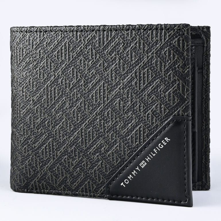 トミーヒルフィガー TOMMY HILFIGER 二つ折り財布 MONOGRAM CC AND COIN 小銭入れ付 モノグラム メンズ ブラック ヨーロッパ AM0AM12787 BDS BLACK レザー 折財布