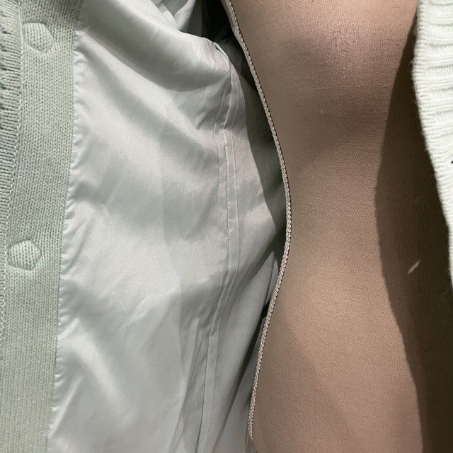courreges クレージュ ラビットファーコート クレージュ courreges 美品 ニットコート フォックスファー 緑