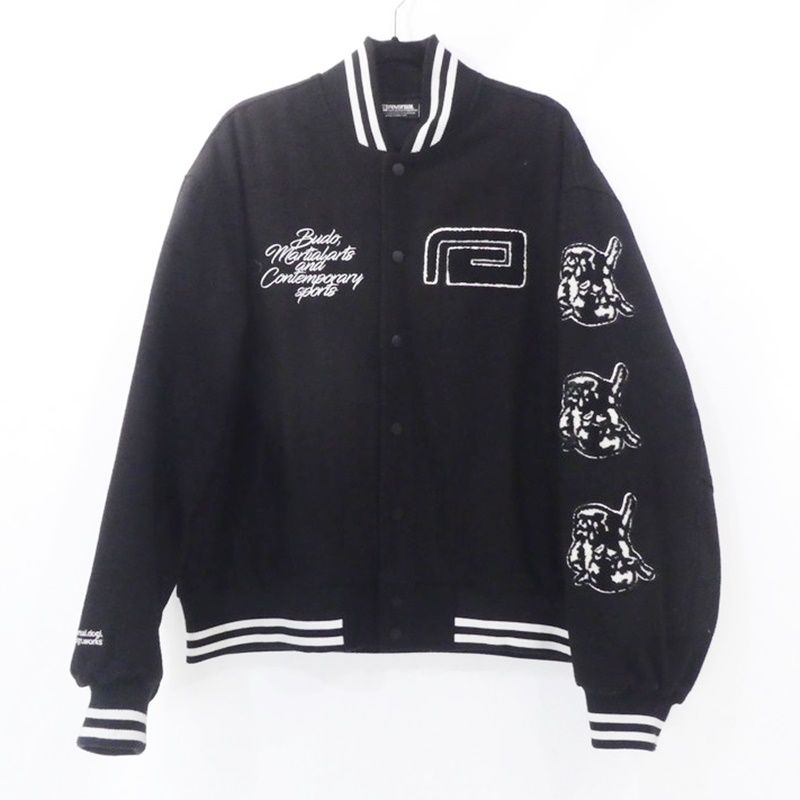 reversal&Majestic スタジャン 2XL ブラック reversal】Majestic × rvddw SATIN STADIUM JKT 2 スタジアム