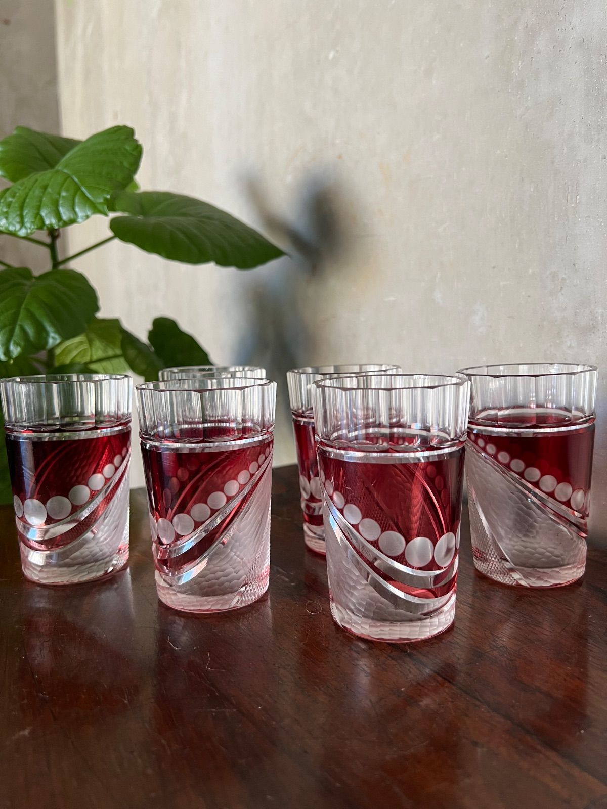 ヴィンテージ 赤切子 グラス 6P セット - メルカリ
