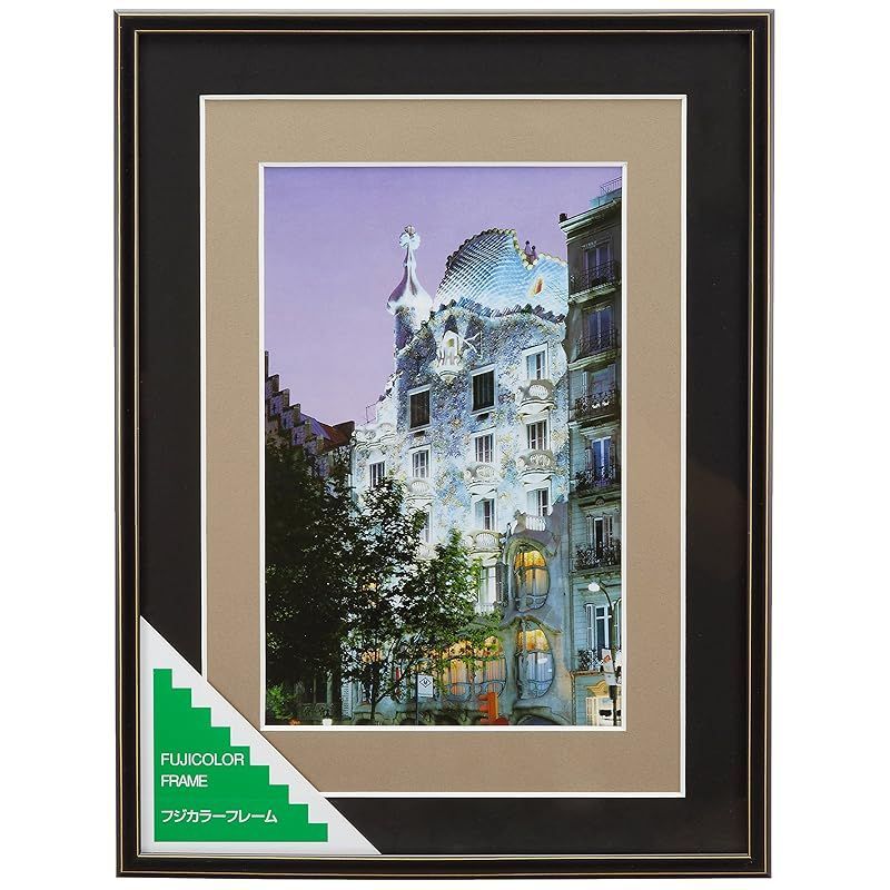 【特価商品】FUJICOLOR 額縁 ゴールドラインフレーム DM11 ワイド4切/ワイド6切 木製 ブラック 0