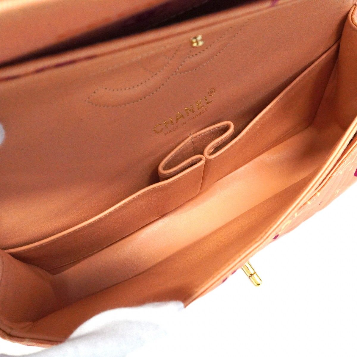 5ce6387】シャネル ショルダーバッグ ココプリント キャンバス ピンク  