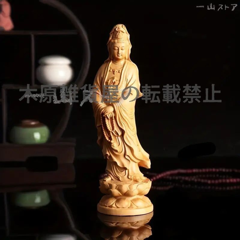 超絶技巧　観音像 約31cm 職人技　彫刻　ハンドメイド 檜彫り 千手観音菩薩立像 ー 三宝堂オンラインショップ