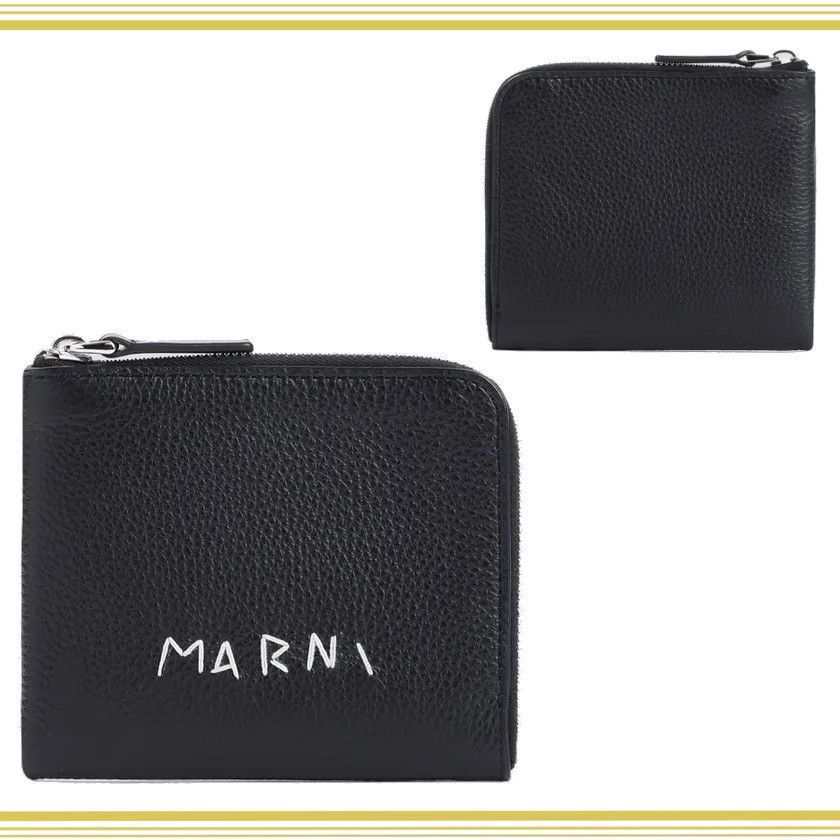 Marni マルニ メンディング ロゴ レザー ジップ ウォレット