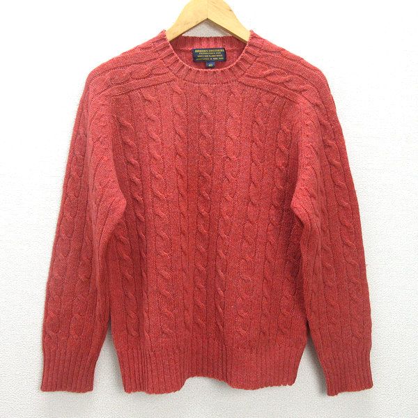 美品ブルックスブラザーズ ケーブル編みニット ベスト　香港製 90s 旧タグ 90's~ ブルックスブラザーズ チルデンニット ケーブル編み