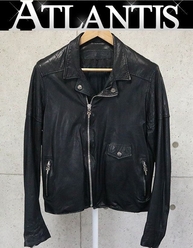 銀座店 クロムハーツ クリティン ライダース ジャケット M 91007