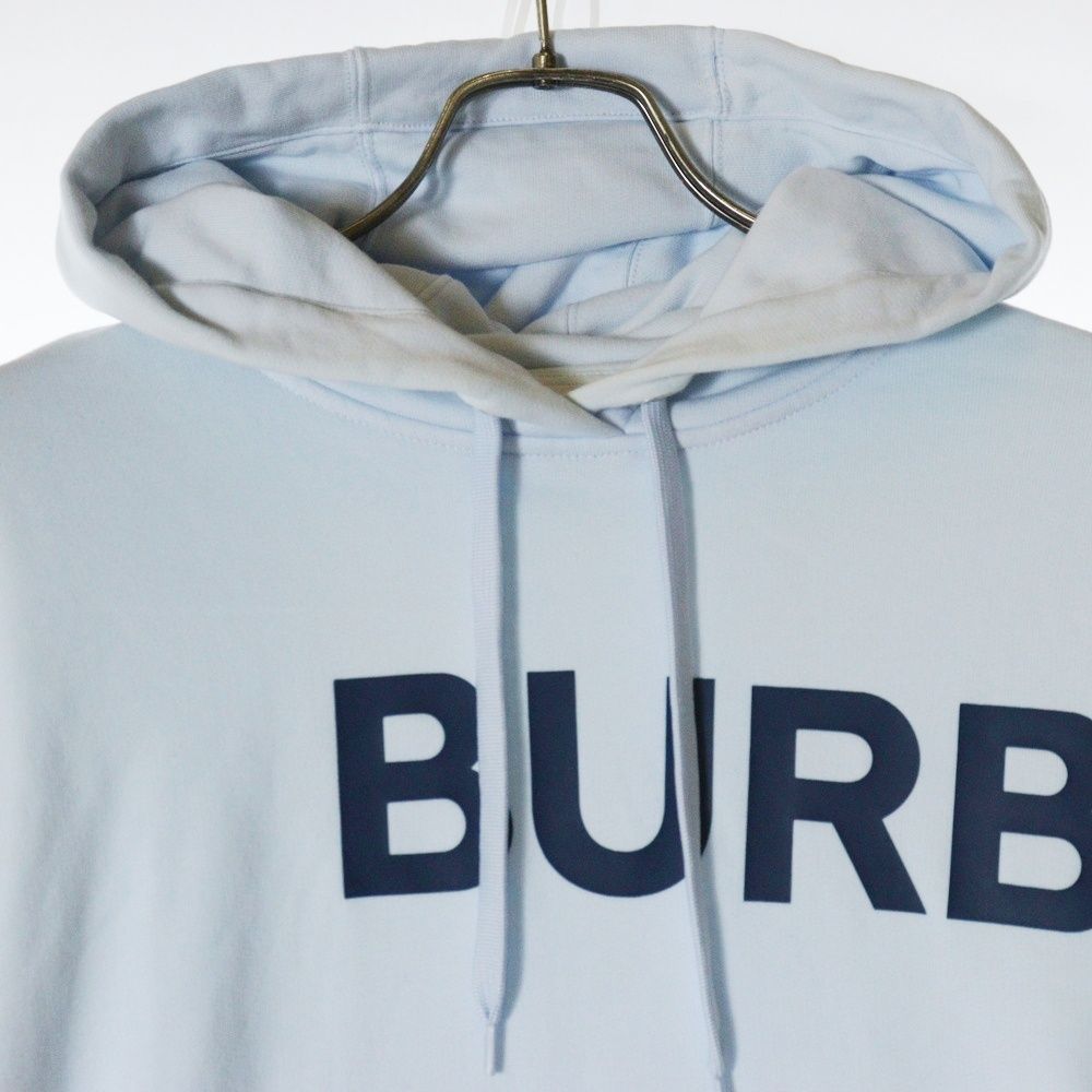 BURBERRY ホースフェリー パーカー水色 フード付きS アイスブルー バーバリー ホースフェリー ティッシ期 コットン パーカー L