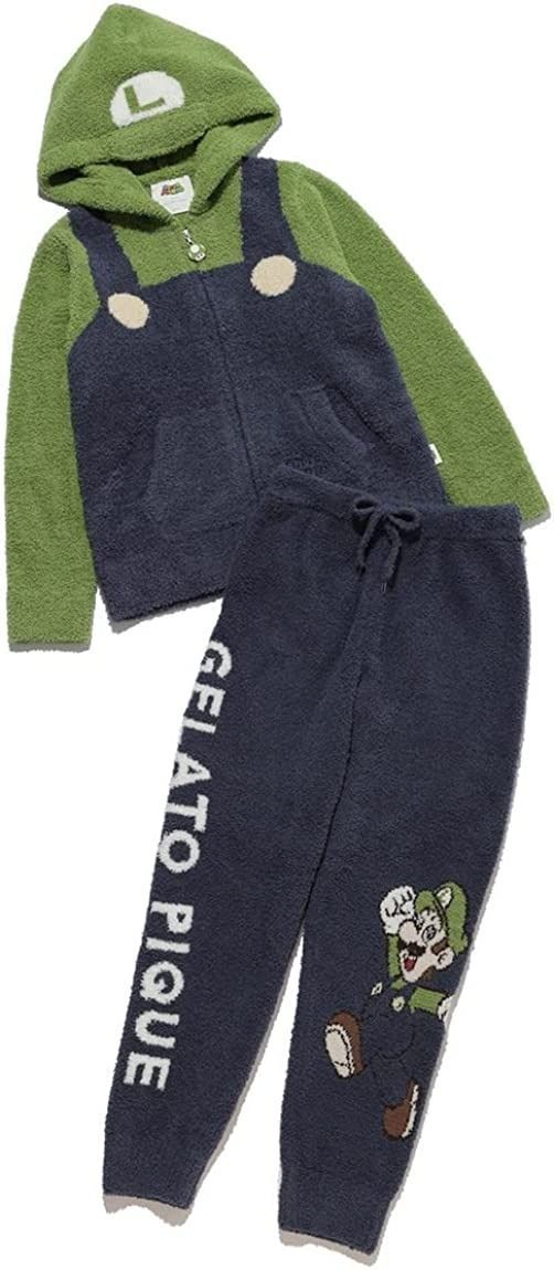 140サイズ gelato pique ジェラートピケ スーパーマリオ ジュニア ルイージパーカ-ロングパンツ PJNT225424