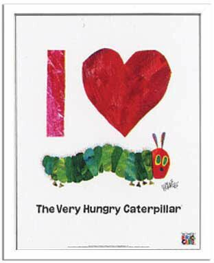 エリック　カール Eric Carle Love(ラブ（はらぺこあおむし）)/インテリア 壁掛け 額入り 額装込 風景画 油絵 ポスター アート アートパネル リビング 玄関 プレゼント モダン アートフレーム お