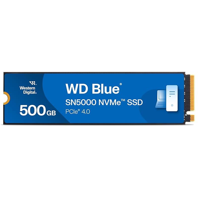 Western Digital 500GB WD Blue SN5000 NVMe 内蔵ソリッドステートドライブ SSD - PCIe Gen 4.0 M.2 2280 最大5 000MB|秒 - WDS500G4B0E 0