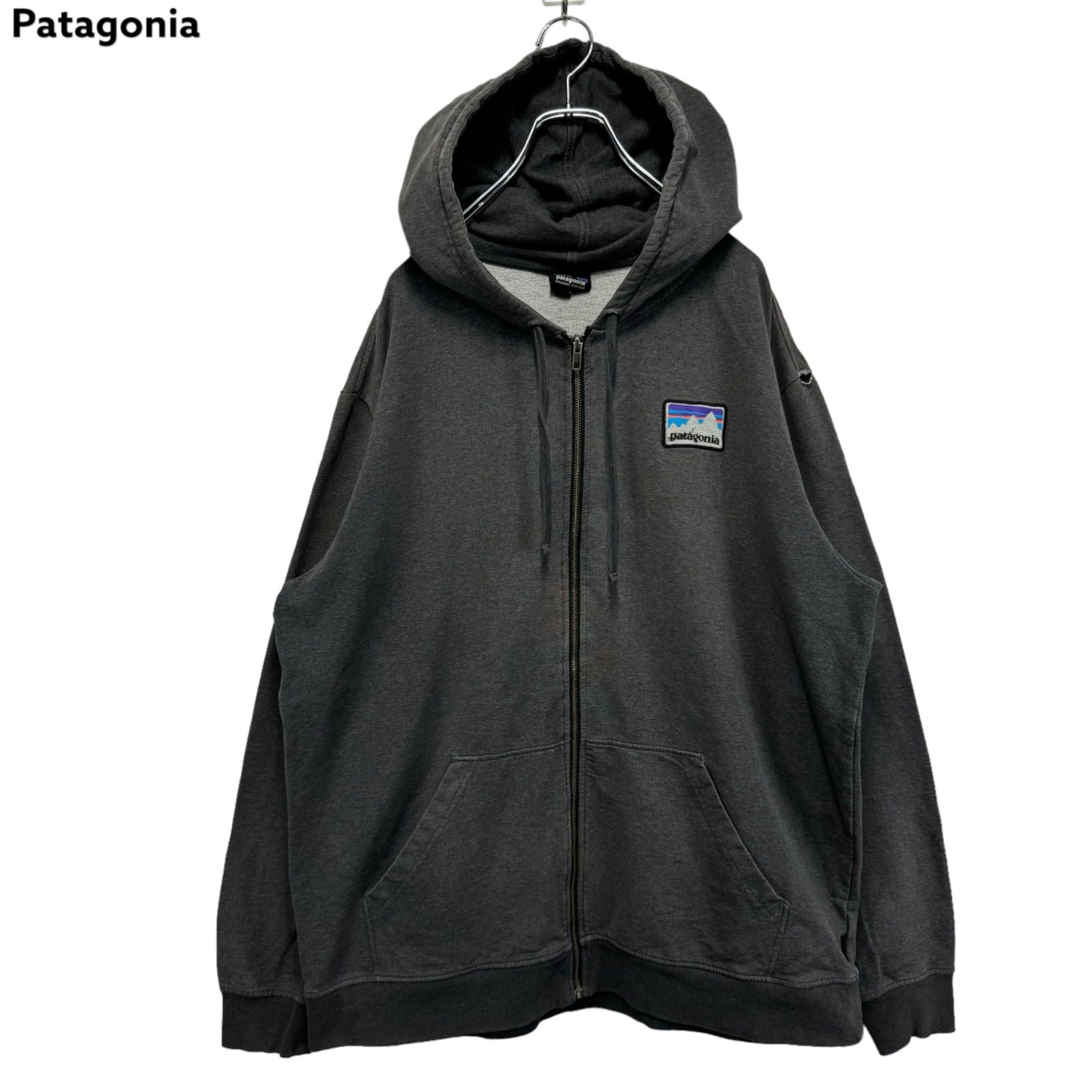 XL Patagonia Logo Print Zip-up Hoodie パタゴニア ジップ