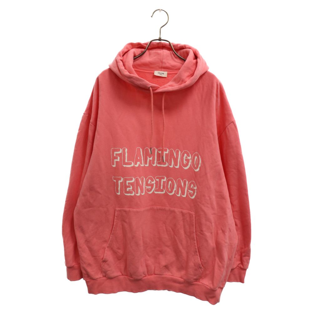 極美品▼CELINE セリーヌ 22SS 2Y627670Q FLAMINGO TENSIONS フラミンゴ テンション プルオーバー パーカー ピンク M イタリア製 正規品 メンズ CELINE (セリーヌ) 22SS FLAMINGO TENSIONS 2Y627670Q フラミンゴ