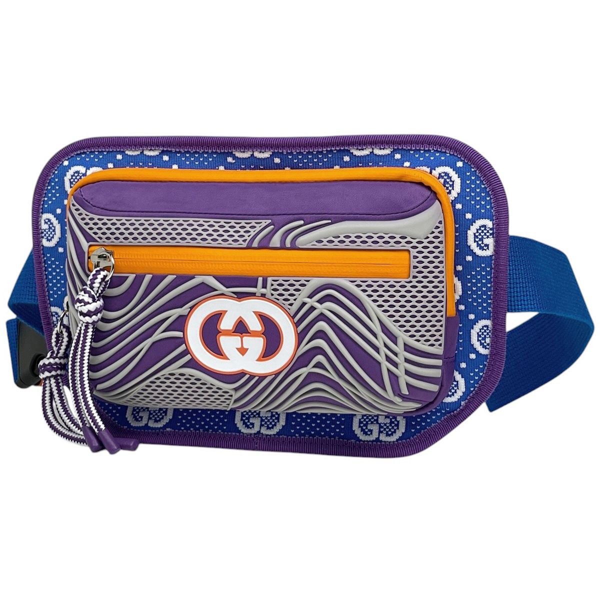 グッチ GUCCI GGロゴ ウエストバッグ ベルトバッグ インターロッキングG ボディバッグ ナイロン ブルー パープル 752102 レディース