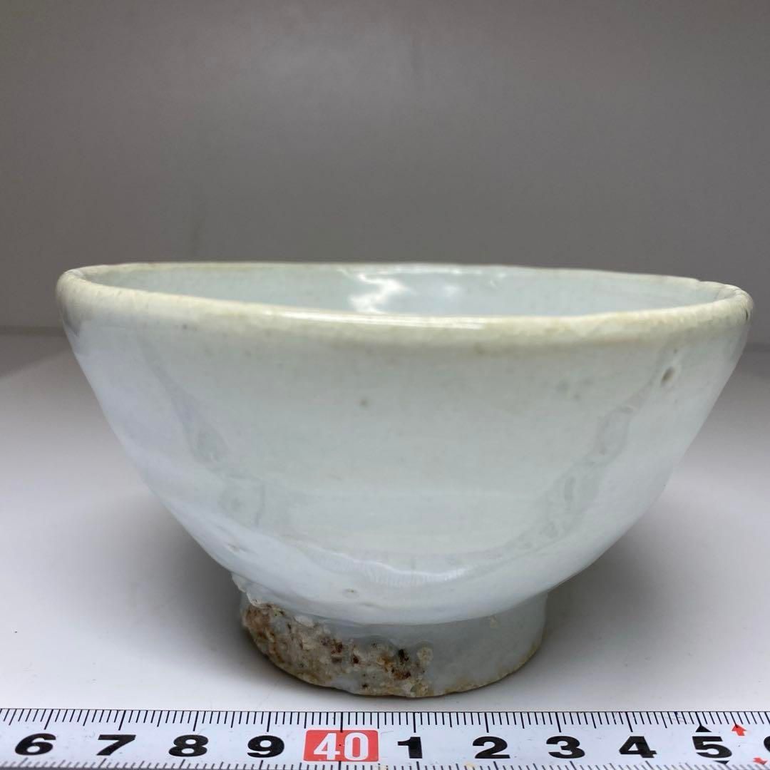 古代 李朝 白磁茶碗 直径11㎝ トヒチル 東な6-1229 2F