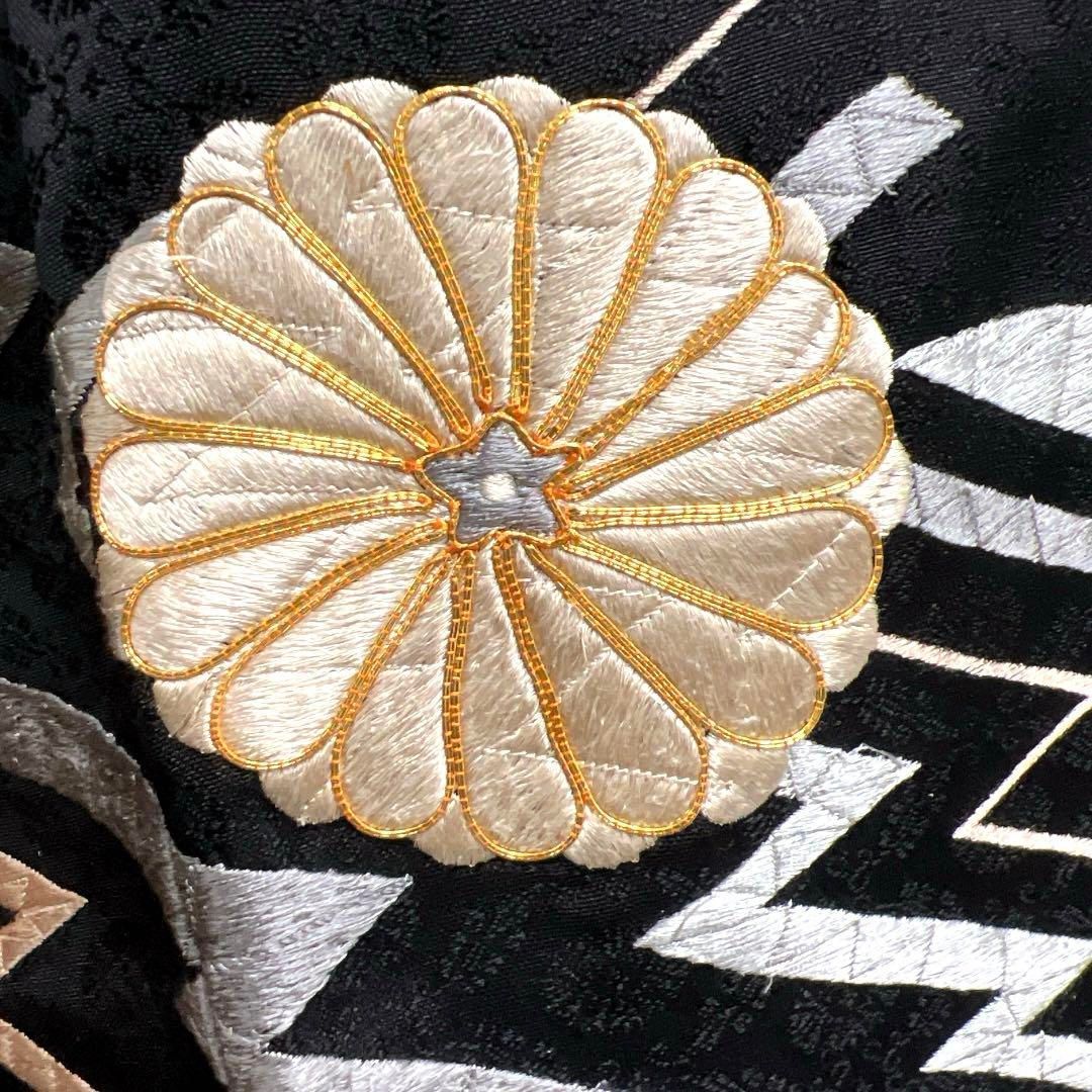 黒留袖 金駒刺繍 刺繍 杉綾文様 菊 桐の花 花地紋 着物 033a d - メルカリ