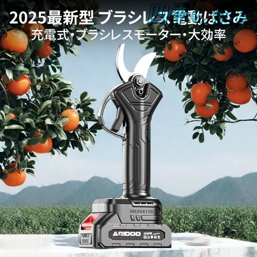 瞬間切断 園芸用はさみ 電動剪定はさみ 剪定バサミ バッテリー付