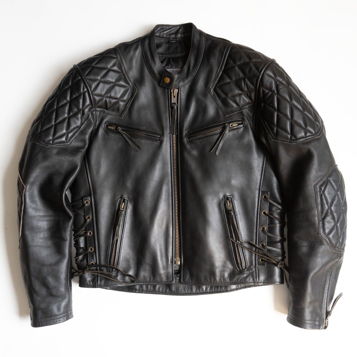 カドヤ黒レザーシングルライダースジャケット 0707160314_5f041e3236340.jpg?