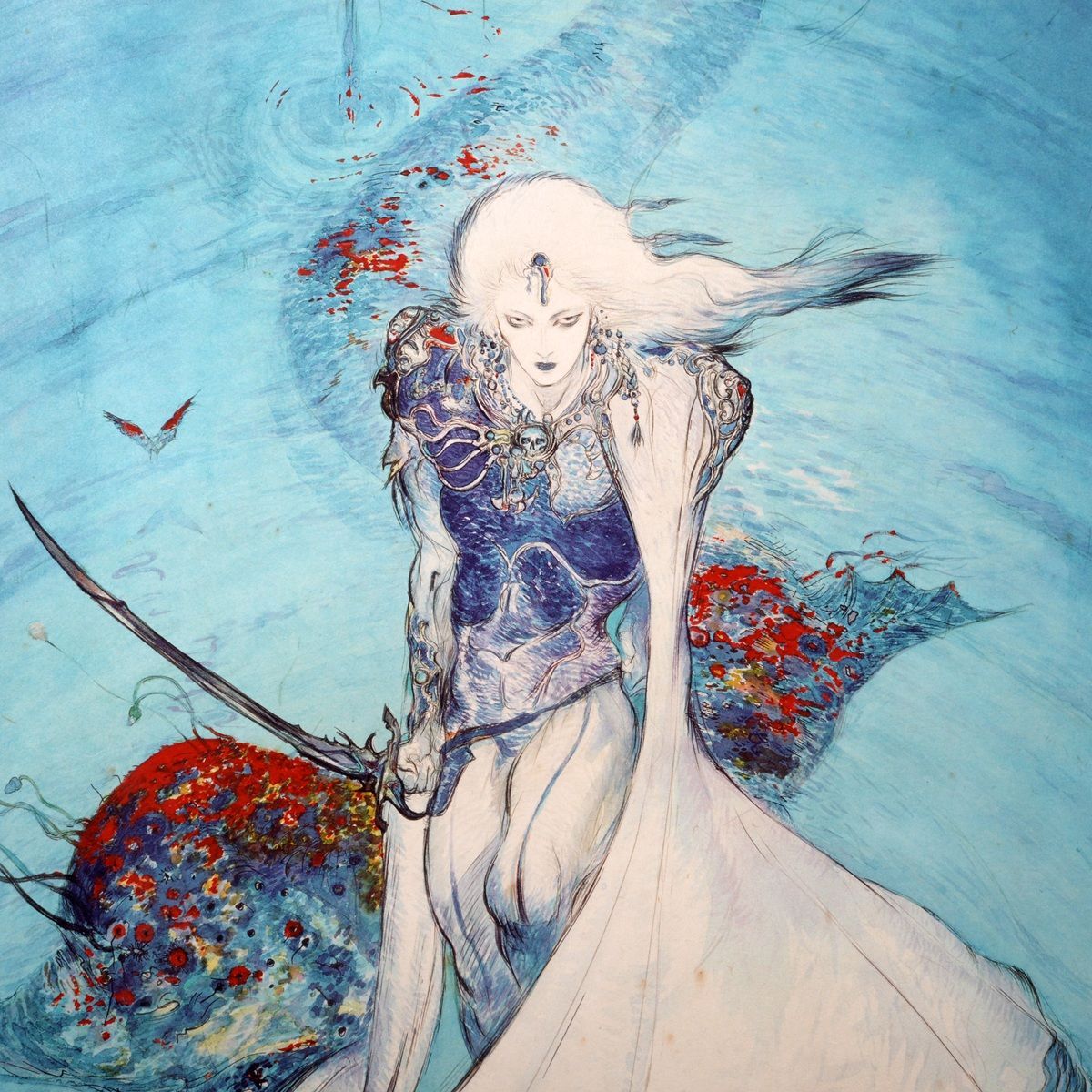 天野喜孝 アルビノの戦士 版画 アールビバン保証書付