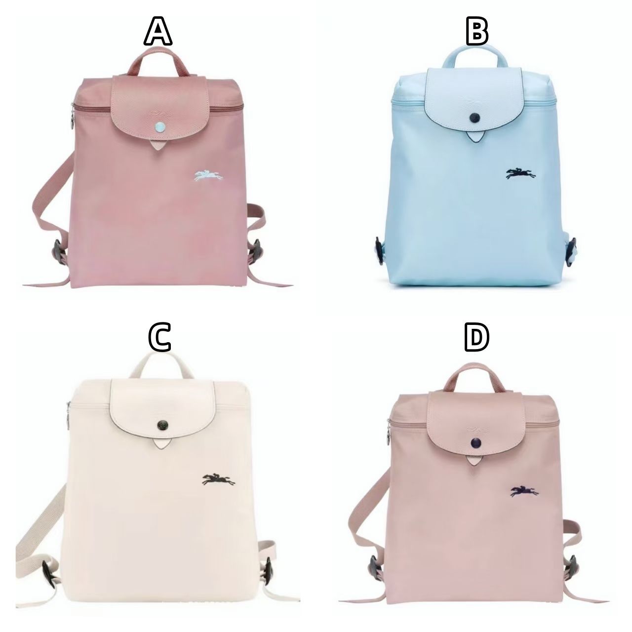 LONGCHAMP ロンシャン 折り畳みミニリュックチョーク白2点セット
