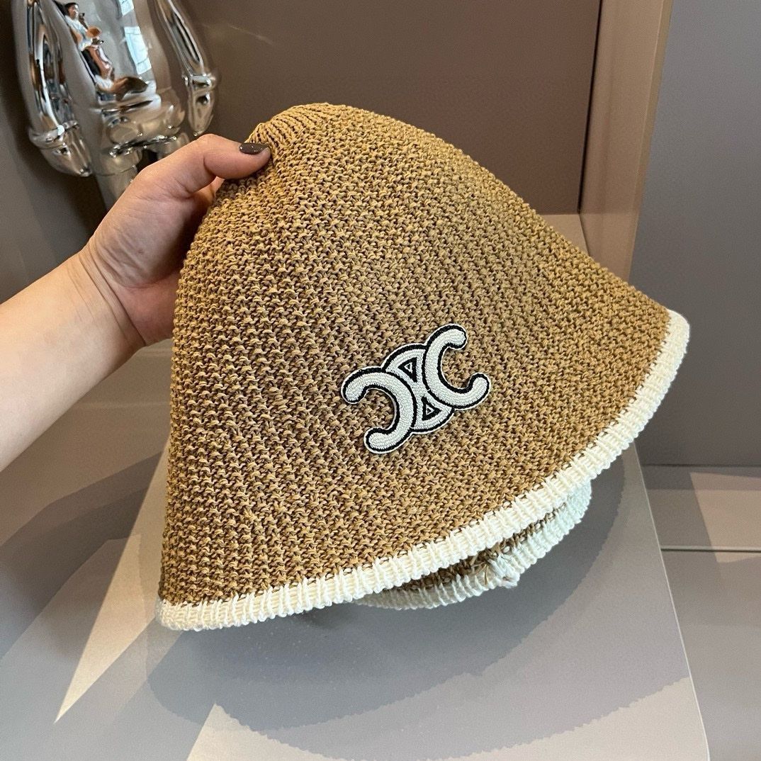 【存在感ある編み込み】CHANEL ニットバケットハット 編み込みがお洒落deロゴが映える♪】CHANEL バケットハット