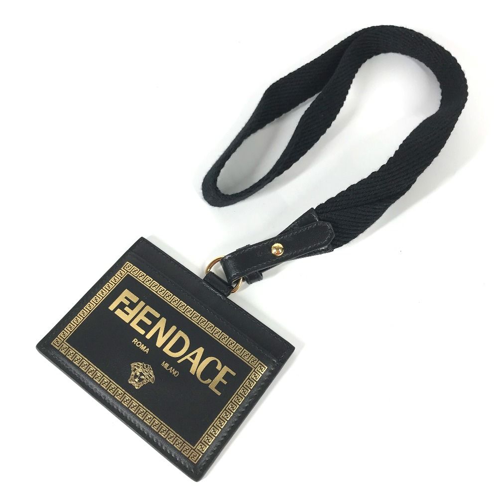 FENDI VERSACE FENDACE カードケース VERSACE x FENDI 'FENDACE' Authentic Men's Leather Card