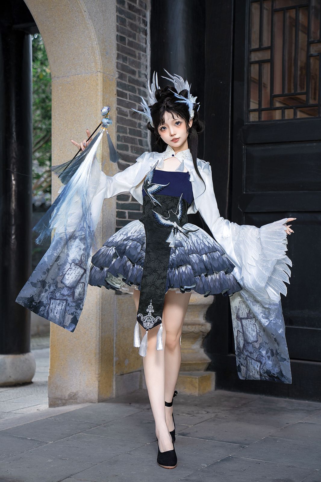オリジナル 新作 藍羽雀 OPドレス ロリータ 中華風 ロリータ