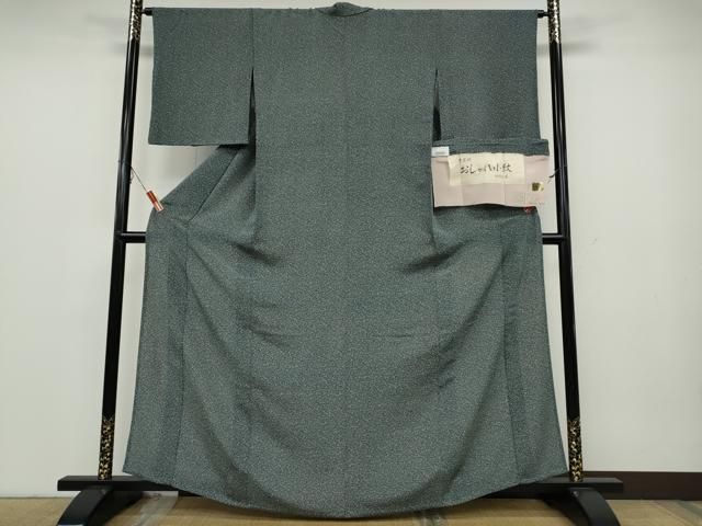 平和屋着物▽江戸小紋　単衣　京友禅　宝尽くし文　反端付き　正絹　逸品　CAAW2803ut 平和屋着物▽江戸小紋 単衣 京友禅 宝尽くし文 反端付き 正絹 逸品