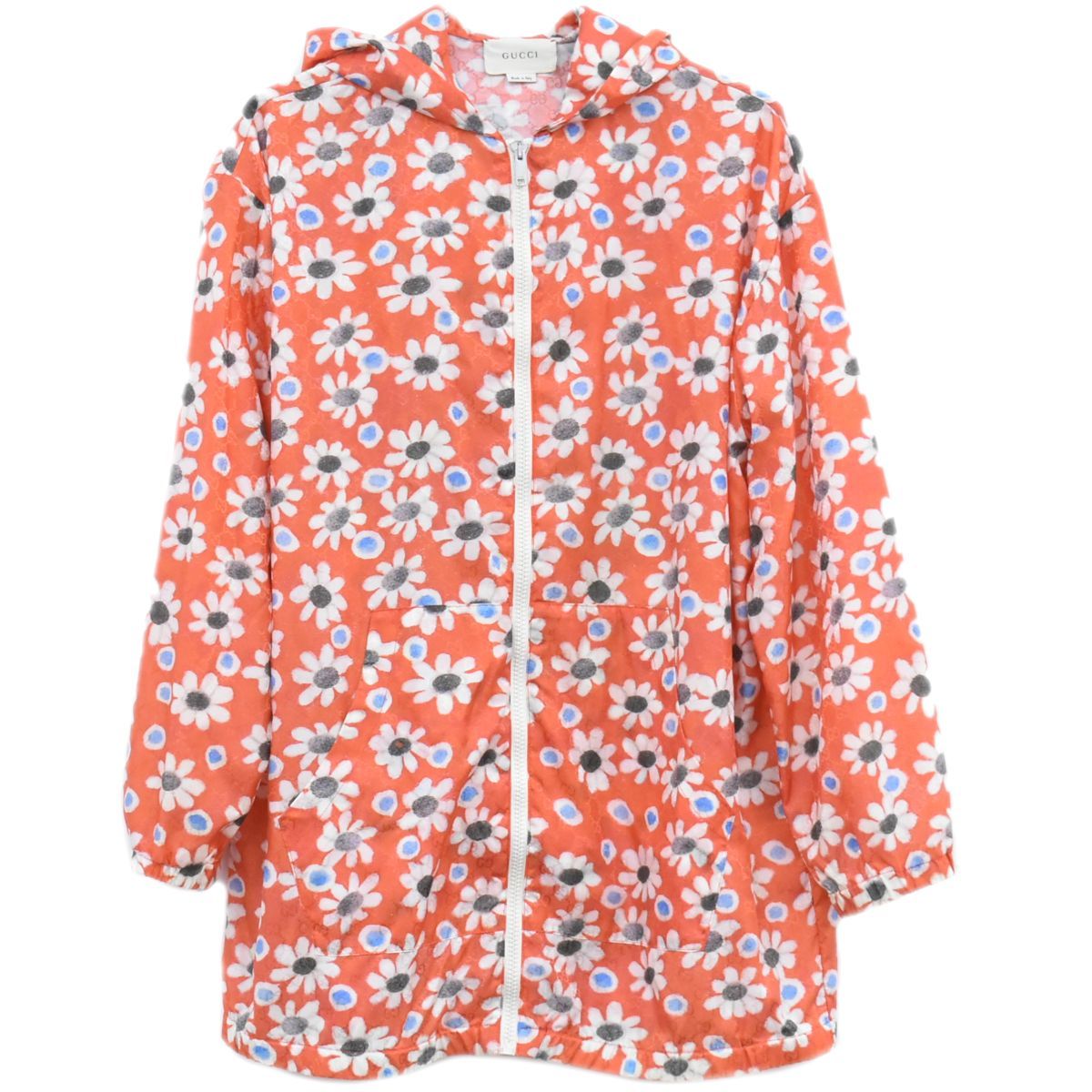 本物 グッチ GUCCI × ヒグチユウコ フラワー キャット ウインドブレーカー アウター 12 ナイロン オレンジ系 マルチ レディース 衣類 洋服 フォロー割
