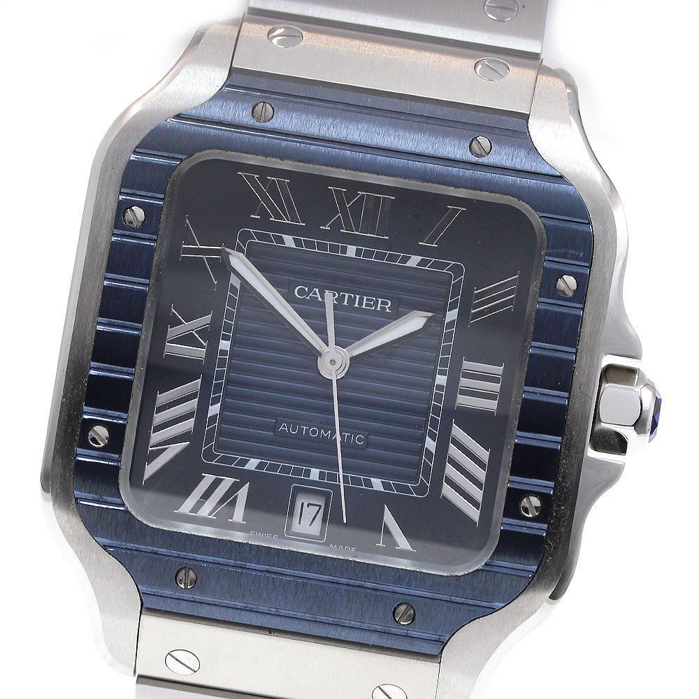 カルティエ CARTIER WSSA0048 サントス ドゥ カルティエ 自動巻き メンズ美品箱・保証書付き_828273